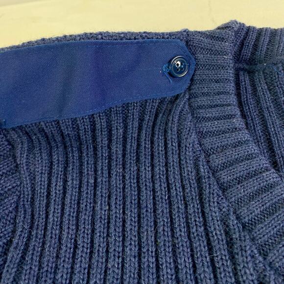 Blue Gray Military Pullover Wool Military Tactical Ribbed Sweater Sz M/L - Picture 8 of 9